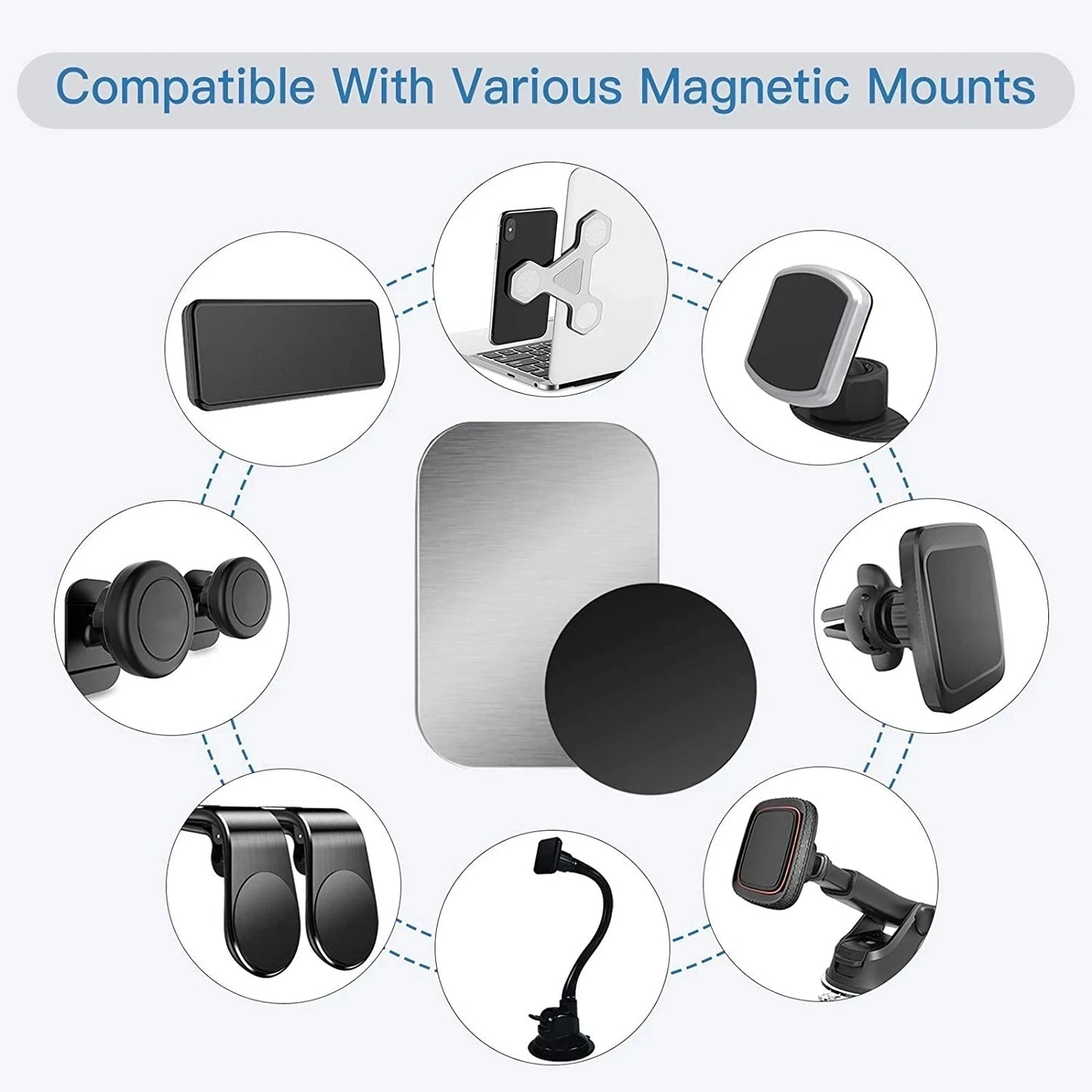 Universal Magnet Metal Plate Kit With Adhesive