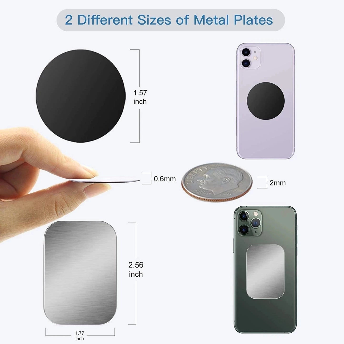 Universal Magnet Metal Plate Kit With Adhesive